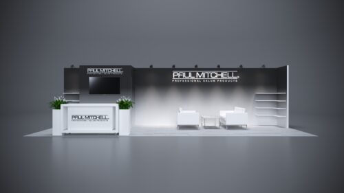 10x30 modular trade show exhibits with professional branding solutions and display counters.