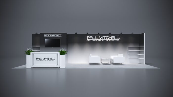 10x30 modular trade show exhibits with professional branding solutions and display counters.
