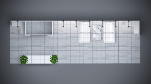 10x30 modular trade show exhibits with built-in storage space for organization.