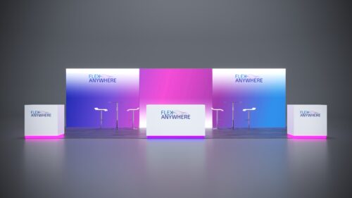 10x30 modular trade show exhibits with spacious layouts for product showcasing.