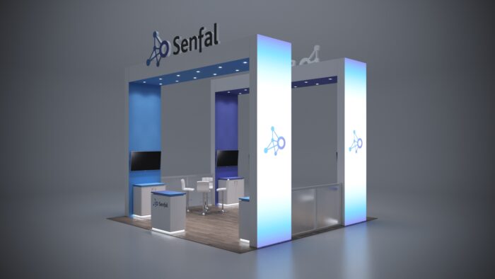 20x20 modular trade show exhibits featuring premium graphics and dynamic lighting.