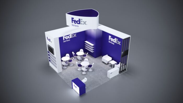 20x20 modular trade show exhibits with adaptable layouts and modern design.