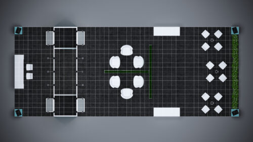 20x50 trade show exhibit with ample space for large-scale product displays and dynamic branding.