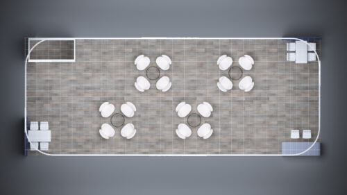 20x50 custom trade show booth with dynamic layout and large product demonstration zones.