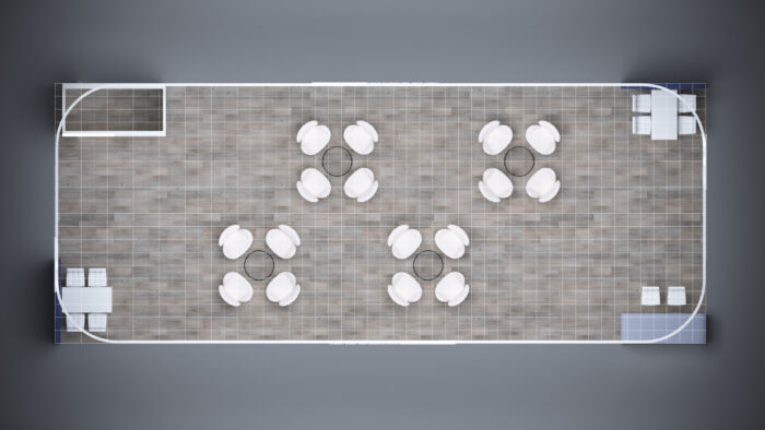 20x50 custom trade show booth with dynamic layout and large product demonstration zones.