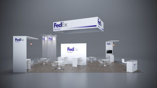 30x40 trade show booth with flexible configuration, custom branding, and ample display space.