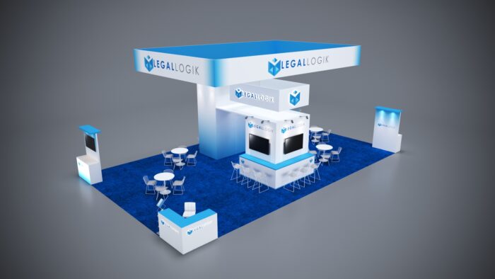 30x50 trade show exhibit with expansive design, custom branding, and interactive displays.