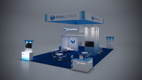 30x50 trade show exhibit with dynamic design, interactive features, and versatile product showcases.