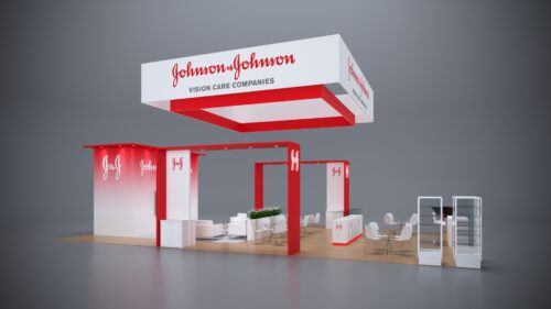 30x50 trade show exhibit with large product display areas and customizable features.