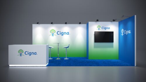 Eye-catching 10x20 custom booth for showcasing your products and brand message.