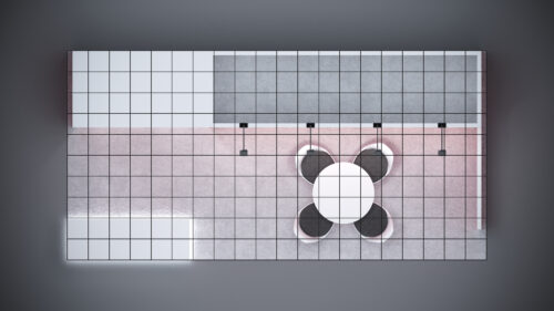 10x20 exhibit rental with spacious storage areas and sleek custom design.