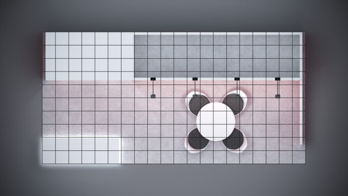 10x20 exhibit rental with spacious storage areas and sleek custom design.