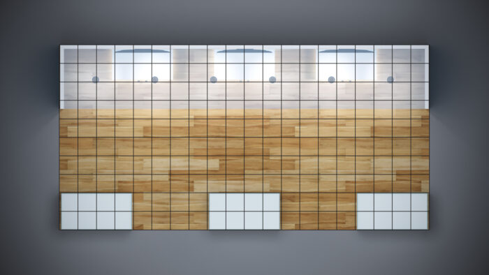 10x20 custom trade show booth with integrated storage and LED lighting.