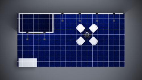 10x20 exhibit rental with interactive product demos and custom graphics.
