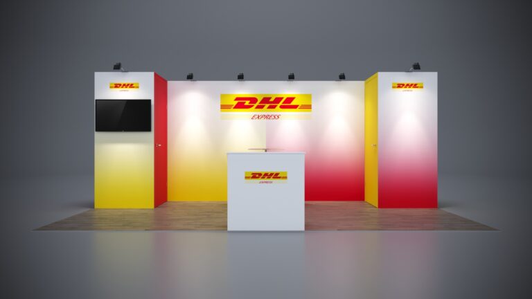 10x20 trade show exhibit with integrated LED lighting for enhanced visibility.