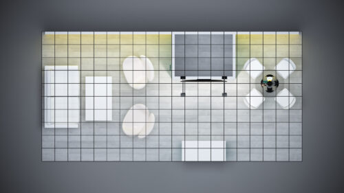 10x20 exhibit rental with custom graphics and spacious counter setups.