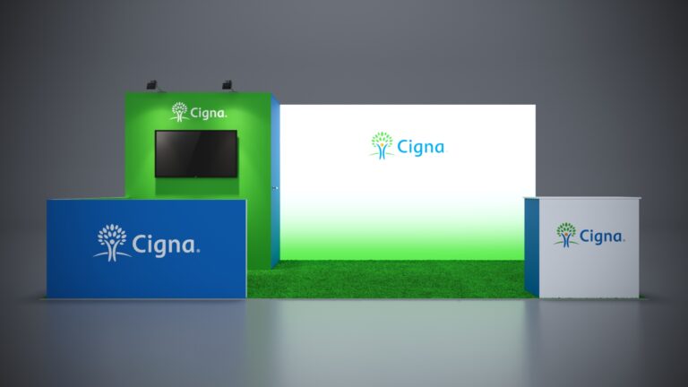 10x20 custom trade show booth with innovative layout and display options.