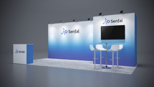 10x20 exhibit rental with sleek storage room for added functionality.