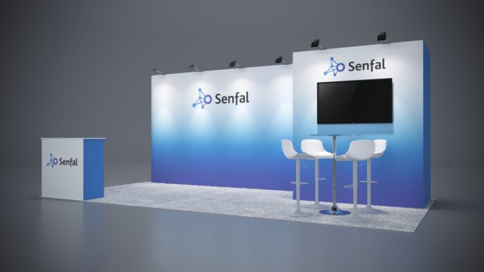 10x20 exhibit rental with sleek storage room for added functionality.