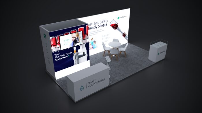 Custom 10x20 booths with modern design for a standout booth experience.