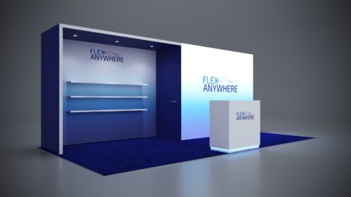 10x20 exhibit rental with custom graphics for standout booth presentation.