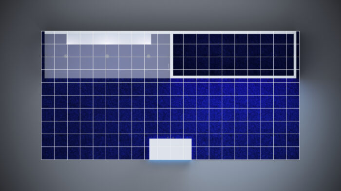 10x20 exhibit rental with LED lighting and interactive display features.