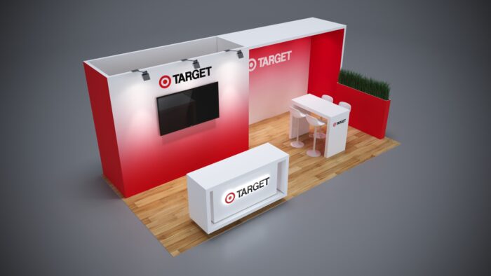 10x20 trade show exhibit with LED lighting to attract attention.