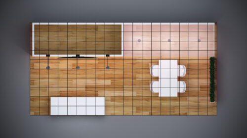 10x20 trade show exhibit with custom graphics for enhanced branding.