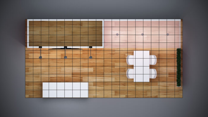 10x20 trade show exhibit with custom graphics for enhanced branding.