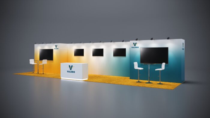 Custom 10x40 trade show booth with flexible configurations and premium materials.