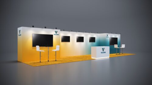 Versatile 10x40 custom booth design for interactive product showcases.
