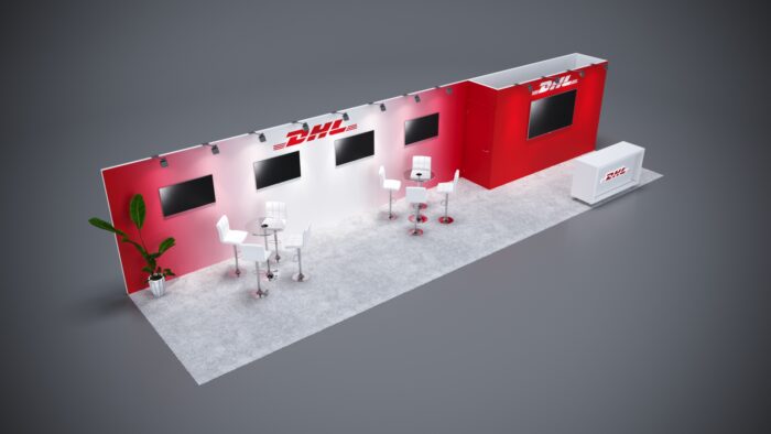 Engaging 10x40 trade show booth with custom graphics and branding options.