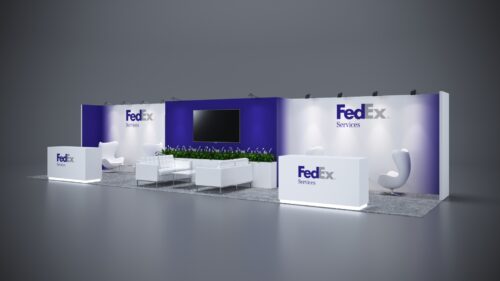 Spacious 10x40 trade show display perfect for large-scale product demos.