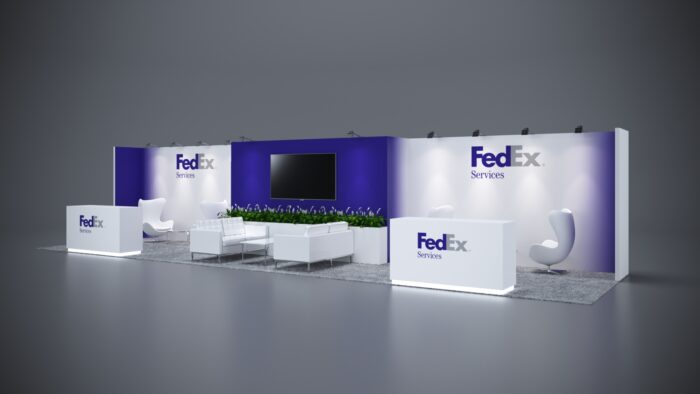 Spacious 10x40 trade show display perfect for large-scale product demos.