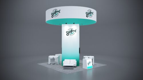 Stylish and functional 20x20 exhibit for maximum brand exposure.