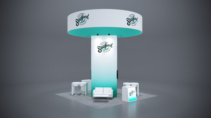 Stylish and functional 20x20 exhibit for maximum brand exposure.