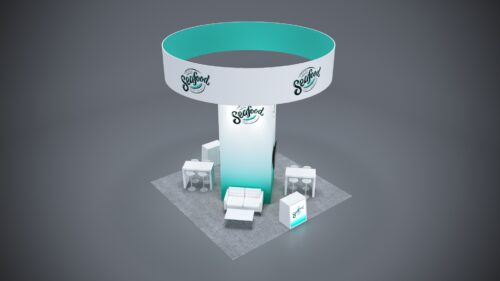 Custom 20x20 booth design that showcases your products in style.