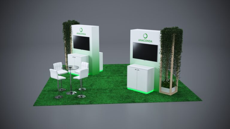 Custom 20x20 booth design for creating a memorable trade show experience.