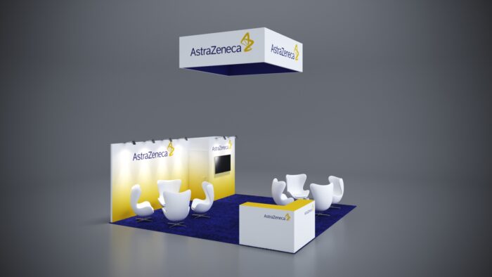 20x20 exhibit rental with flexible options for a personalized booth setup.