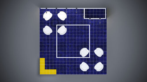 Modular 20x20 trade show exhibit offering flexible branding options.