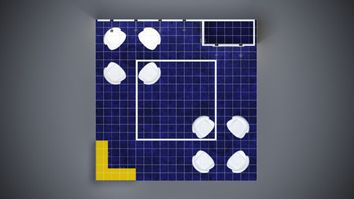 Modular 20x20 trade show exhibit offering flexible branding options.