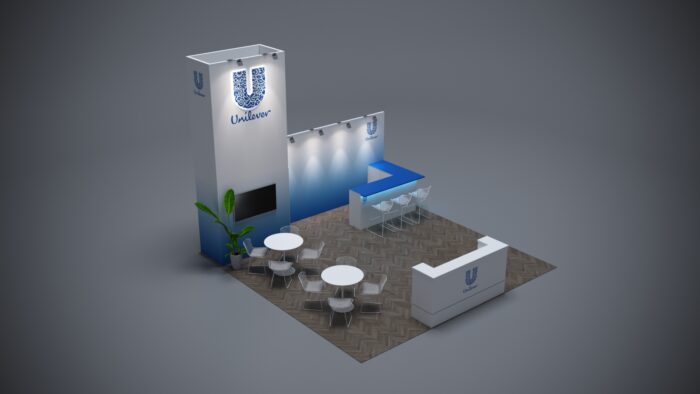 20x20 custom trade show booth design tailored to your brand’s needs.