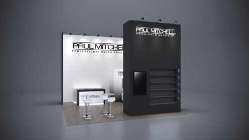 Modern modular 20x20 trade show exhibit for seamless presentation setups.