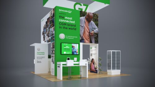 Customizable 20x20 exhibit for product demonstrations and brand marketing.