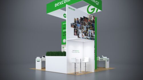 20x20 trade show display rental offering multiple options for a dynamic setup.
