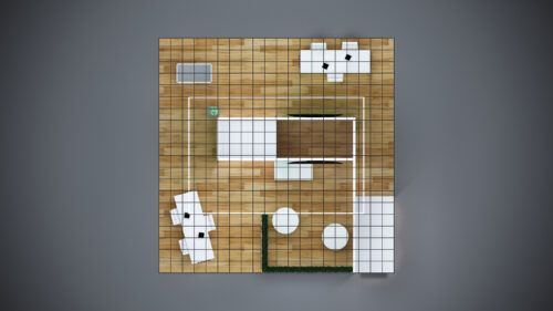 Custom 20x20 trade show exhibit with engaging visuals and branding elements.