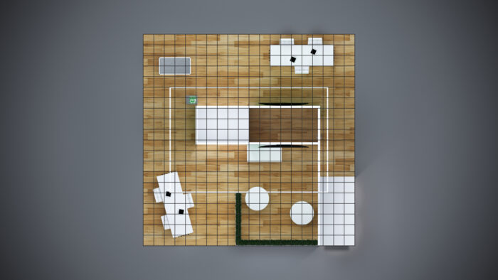 Custom 20x20 trade show exhibit with engaging visuals and branding elements.