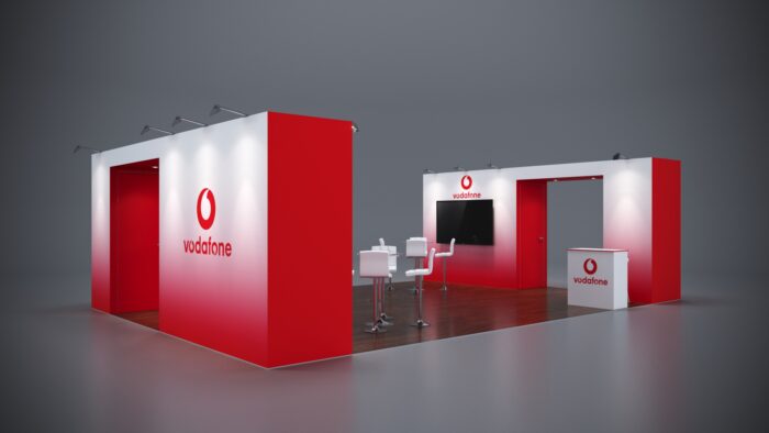 Bold 20x30 island booth to draw attention and engage attendees.