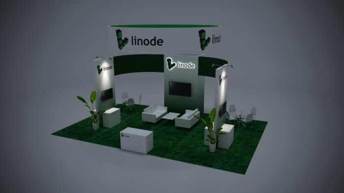Spacious 20x30 island booth for optimal trade show presentation