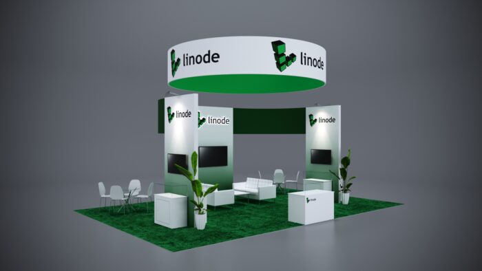 Custom 20x30 exhibition stand with cutting-edge design features.